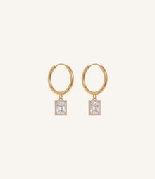 Emerald Charm Hoops